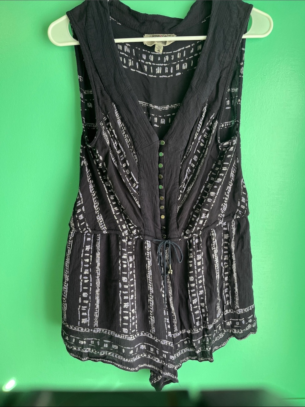Boho print sleveless romper